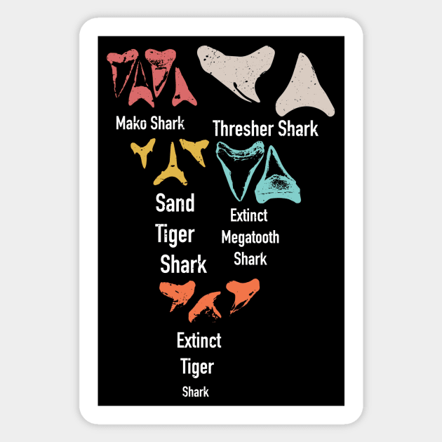 Shark teeth Hunting Identity  / Shark teeth collector design / tooth collecting lover / shark lover Sticker by Anodyle